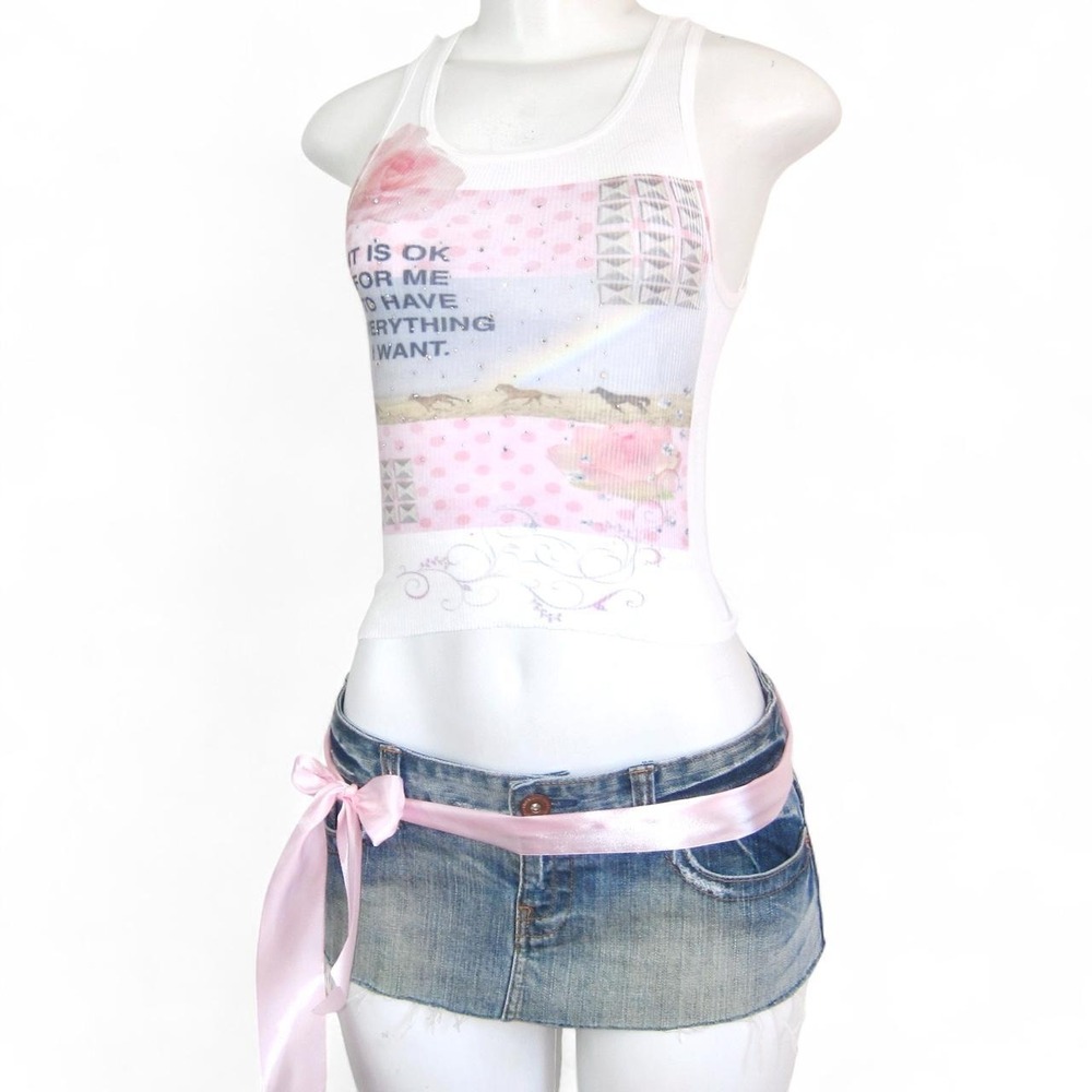 y2k mcbling rhinestone tank top